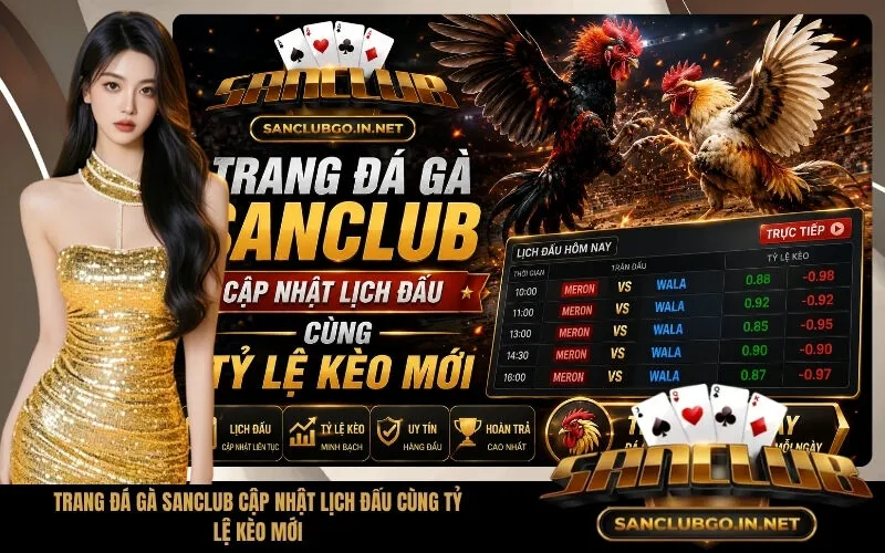 Trang Đá Gà SanClub Cập Nhật Lịch Đấu Cùng Tỷ Lệ Kèo Mới